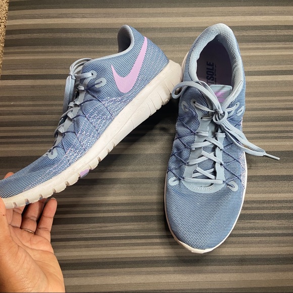 🌹 Nike Flex Fury 2Women Running Shoe Blue/Pink 11 - Picture 8 of 10